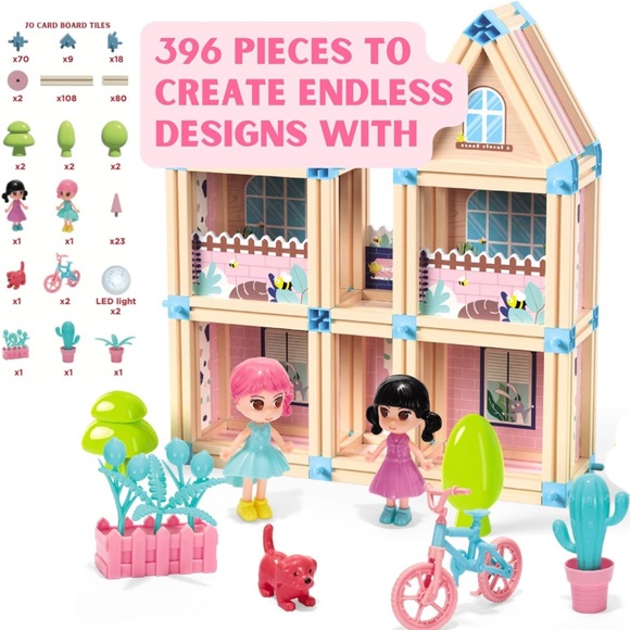 396-Piece 3D Princess Castle🏰 Villa DollHouse🏡Building Toy Set STEM Montessori - Picture 8 of 10